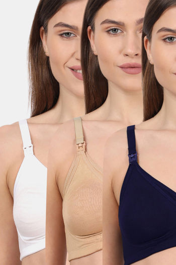 Buy Putchi Double Layered Non Wired Full Coverage Maternity / Nursing Bra  (Pack of 3) - Assorted at Rs.3999 online