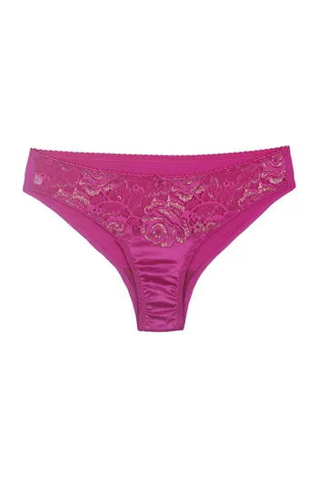 Buy Enamor Lace Allure Medium Waist Satin Panty- Purple at Rs.445 online