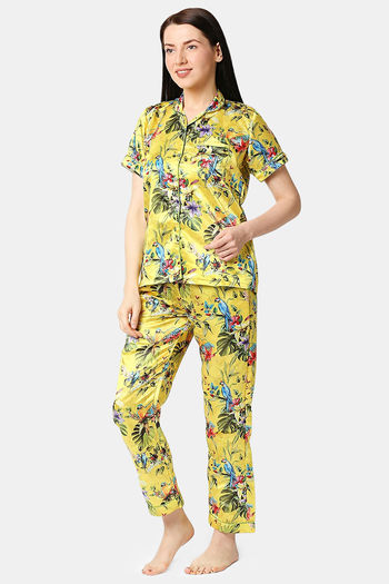 Yellow satin pyjamas new arrivals