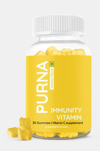 Buy Purna Bright skin Vitamin C Lemon Gummies for Adults & Kids (Immunity, Antioxidant, Skincare, Organic Vitamin C Source, Vegan & Keto Friendly), 30 Gummy Bears (1 per day)