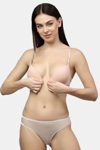 Buy PrettyCat Push-Up 3/4Th Coverage T-Shirt Bra - Beige at Rs.405
