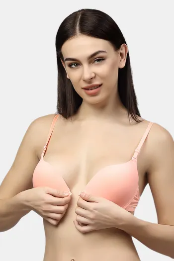 Buy PrettyCat Push-Up 3/4Th Coverage T-Shirt Bra - Peach at Rs.405 online