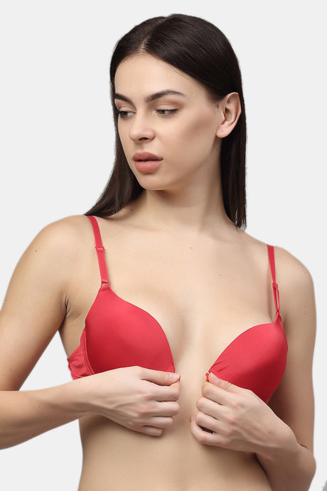 Buy PrettyCat Padded Wired Front Closure Push-Up Bra - Purple at Rs.405  online