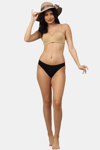 Buy PrettyCat Padded Demi Coverage Strapless Bra - Beige at Rs.400