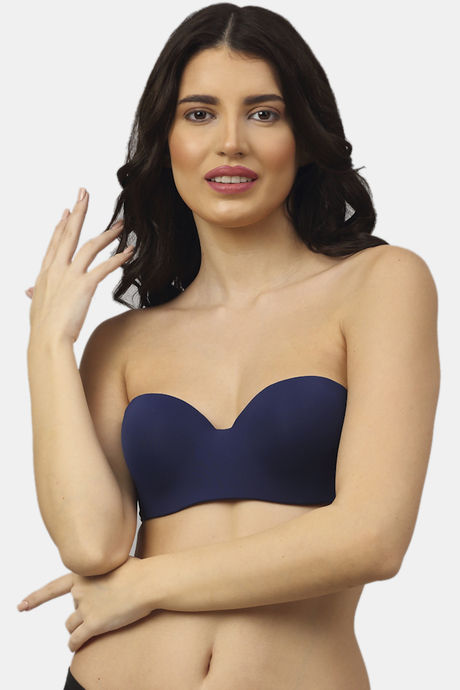 Buy PrettyCat Padded Demi Coverage Strapless Bra - Blue at Rs.479 online