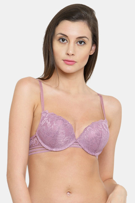 Buy PrettyCat Padded 3/4Th Coverage Lace Bra Bra - Mauve at Rs.559