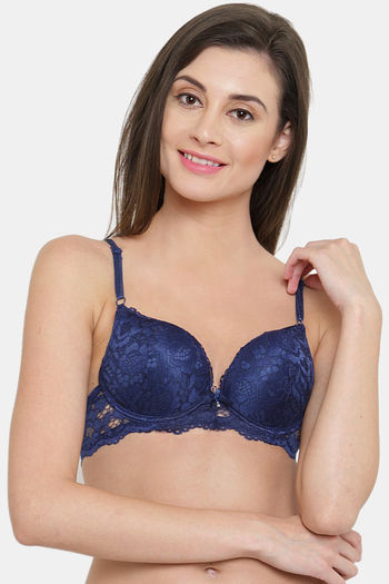 Buy PrettyCat Padded 3/4Th Coverage Lace Bra Bra - Blue at Rs.320 online