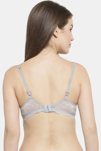 Buy PrettyCat Padded 3/4Th Coverage Lace Bra Bra - Grey at Rs.320 online