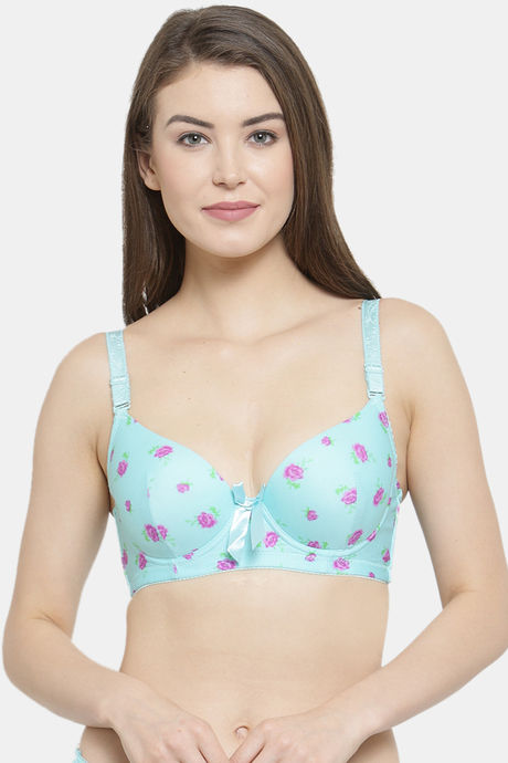 Buy PrettyCat Padded 3/4Th Coverage T-Shirt Bra - Green at Rs.447 online