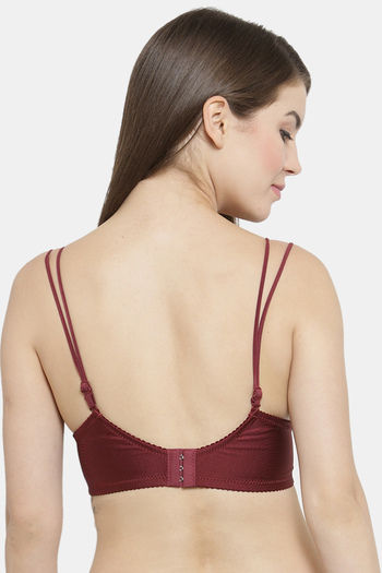 Buy PrettyCat Padded 3/4Th Coverage Lace Bra Bra - Maroon at Rs