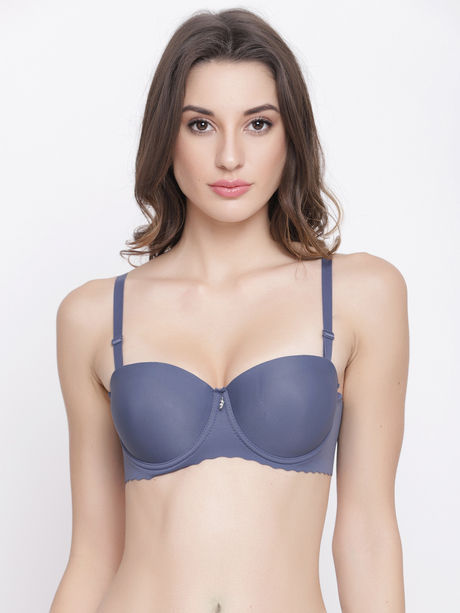 Buy PrettyCat Padded Non-Wired Medium Coverage Tube Bra - Blue at Rs.405  online