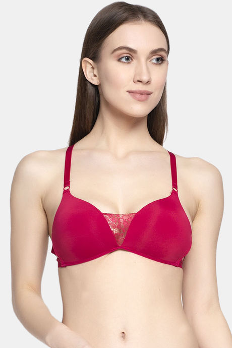 Buy PrettyCat Padded 3/4Th Coverage Pretty Back Bra Bra - Red at Rs.692  online