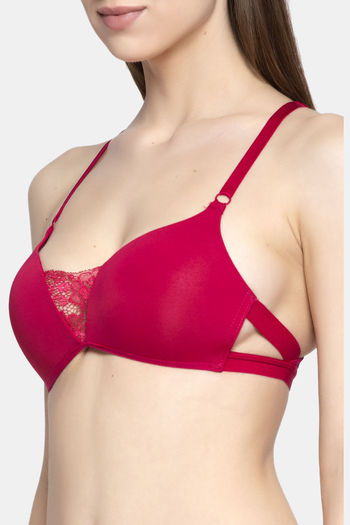 Buy PrettyCat Padded 3/4Th Coverage Pretty Back Bra Bra - Red at Rs.692  online