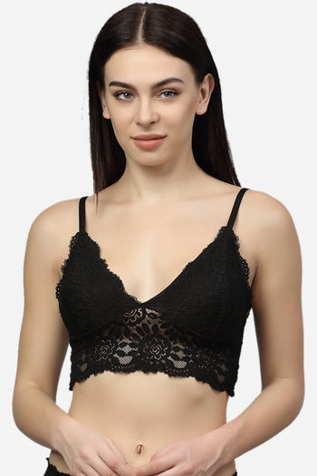 Buy Wacoal Padded Non Wired Medium Coverage Bralette - Black at Rs.2399  online