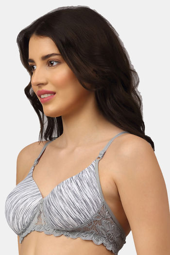 Buy PrettyCat Padded 3/4Th Coverage T-Shirt Bra - Grey at Rs.455 online