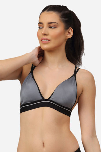 Buy PrettyCat Padded 3/4Th Coverage Bralette - Grey at Rs.439