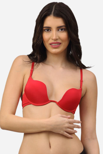 Buy PrettyCat Padded 3/4Th Coverage Push-Up Bra - Red at Rs.447