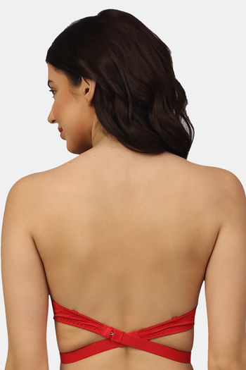 Buy PrettyCat Padded 3/4Th Coverage Push-Up Bra - Red at Rs.447 online