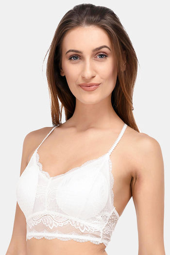 Buy PrettyCat Padded Full Coverage Bralette - White at Rs.423 online