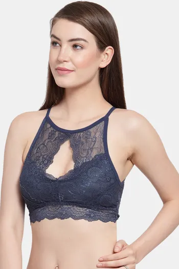Buy PrettyCat Padded Non-Wired Full Coverage Bralette - Blue at Rs