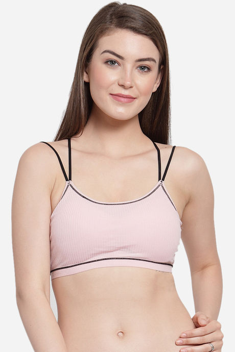 Buy PrettyCat Padded Full Coverage Bralette - Pink at Rs.450 online