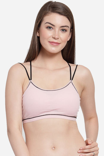 Buy PrettyCat Padded Full Coverage Bralette - Pink at Rs.450