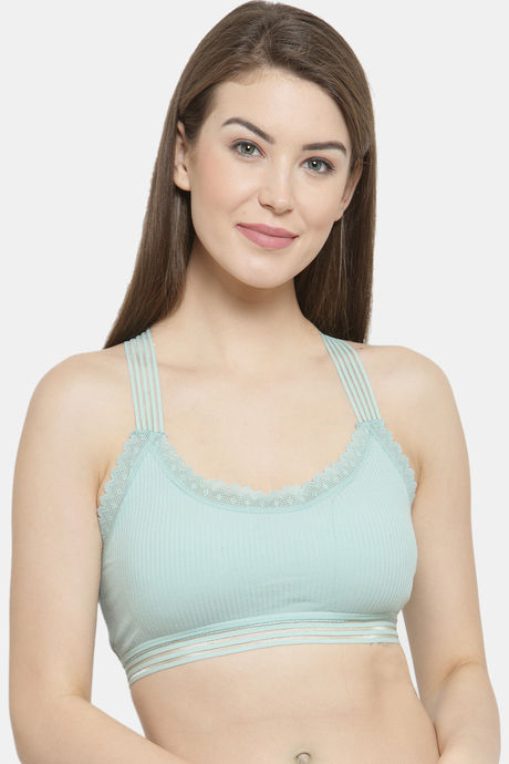 Buy PrettyCat Padded Full Coverage Bralette - Green at Rs.400