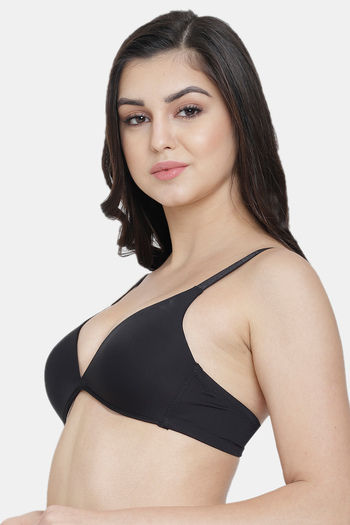 Buy PrettyCat Non-Wired Medium Coverage T-Shirt Bra - Black at Rs.494 online