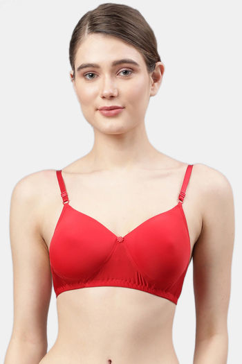 Buy PrettyCat Non-Wired Medium Coverage T-Shirt Bra - Red at Rs