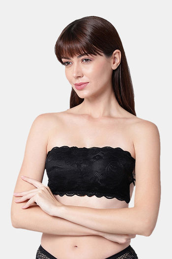 Buy PrettyCat Padded Non-Wired Medium Coverage Tube Bra - Blue at Rs.405  online