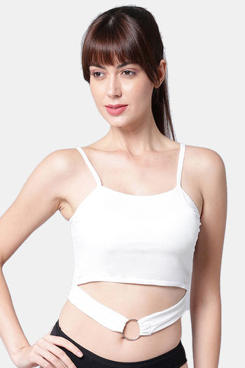 Buy PrettyCat Padded Medium Coverage Bralette - White at Rs.549 online