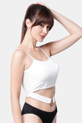 Buy PrettyCat Padded Medium Coverage Bralette - White at Rs.549 online
