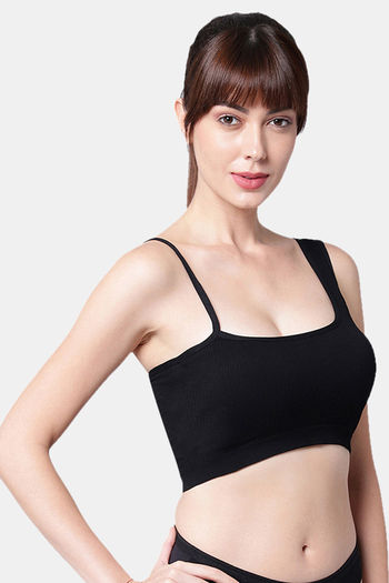 Buy PrettyCat Padded Medium Coverage Bralette - Black at Rs.450 online