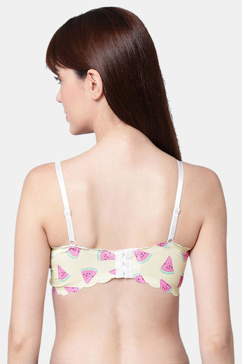 Buy PrettyCat Padded Bandeau Bra Striped Back String Style - Pink Online