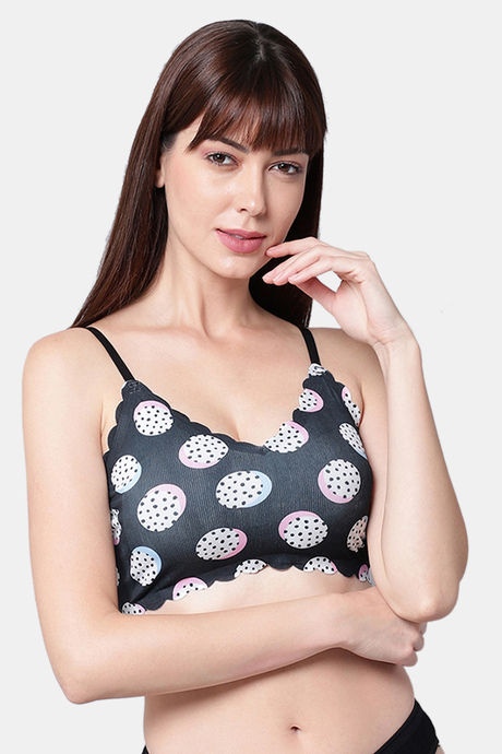 Buy PrettyCat Padded Non-Wired Medium Coverage Bralette - Black at