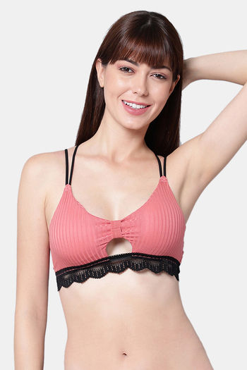Buy PrettyCat Padded Non-Wired Medium Coverage Bralette - Orange at Rs.450  online