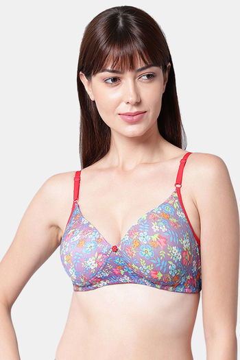 Buy PrettyCat Padded Non-Wired Medium Coverage Bra - Mauve at Rs.450 online