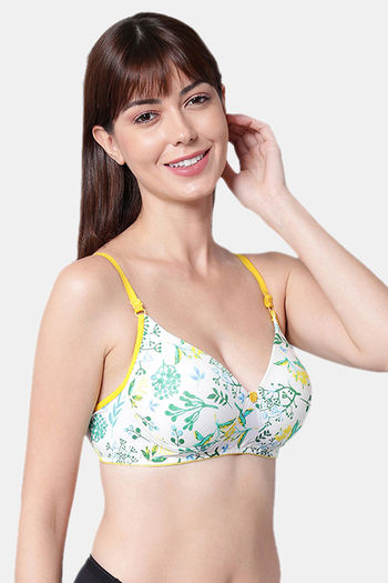 Buy PrettyCat Padded Medium Coverage T-Shirt Bra - White at Rs.315