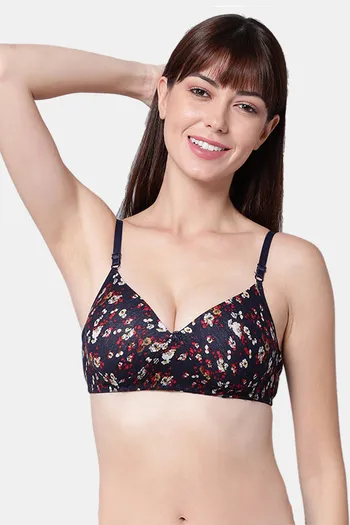 Buy PrettyCat Padded Non-Wired Medium Coverage T-Shirt Bra - Black at  Rs.360 online
