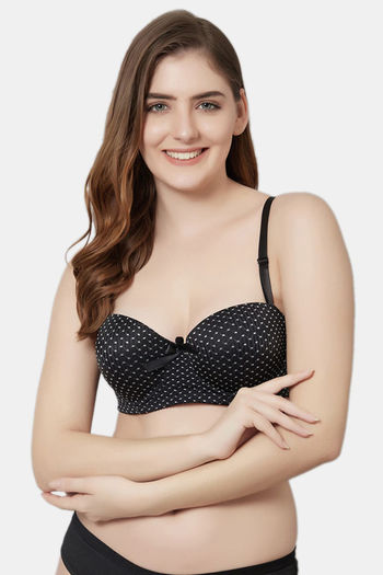 Buy PrettyCat Padded Wired Demi Coverage T-Shirt Bra - Black at Rs
