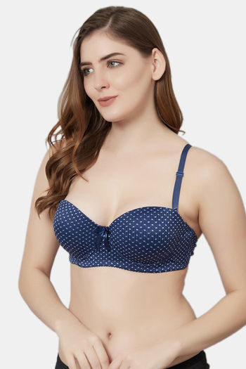 Buy PrettyCat Padded Wired Demi Coverage T-Shirt Bra - Blue at Rs.500 online