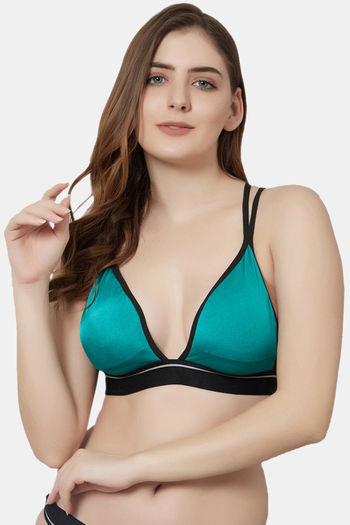 Buy PrettyCat Padded Non-Wired Demi Coverage Pretty Back Bra - Green at  Rs.450 online