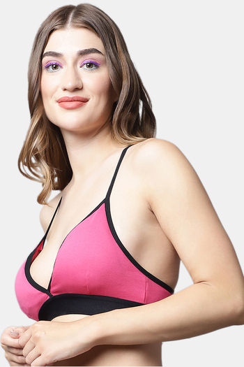 Buy PrettyCat Padded Non Wired Medium Coverage Bralette - Dark Pink at  Rs.360 online