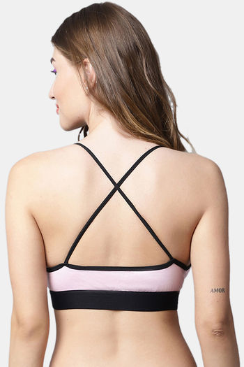 Buy PrettyCat Padded Non Wired Medium Coverage Bralette - Pink at Rs.296  online