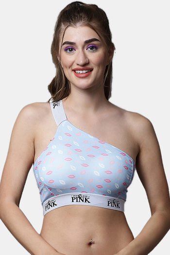 Buy PrettyCat Padded Non Wired 3/4th Coverage Bralette - Blue at