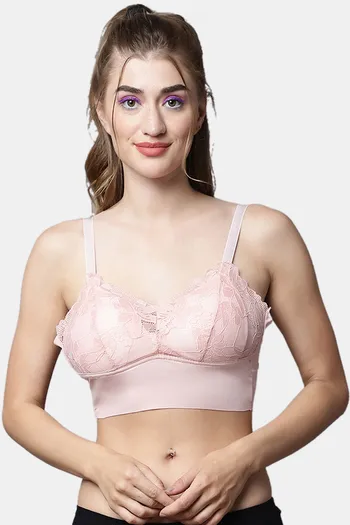 Buy PrettyCat Padded Non Wired 3/4th Coverage Bralette - Peach