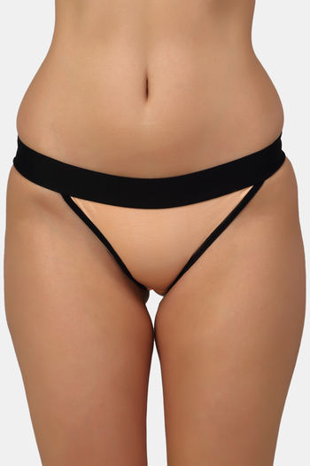 Buy PrettyCat Low Rise Half Coverage Thong - Peach