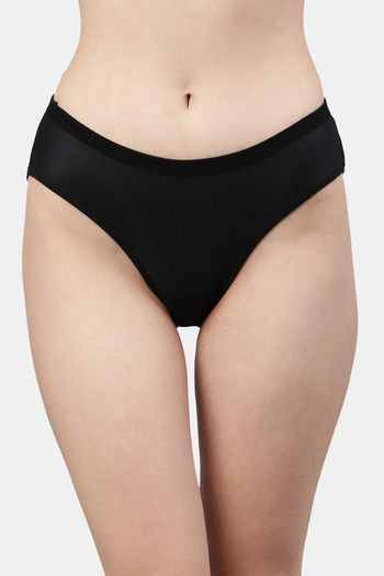 Buy PrettyCat Medium Rise Half Coverage Bikini Panty - Black