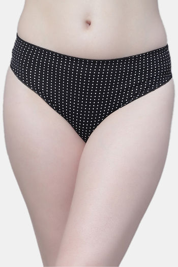 Buy PrettyCat Medium Rise Half Coverage Bikini Panty - Black