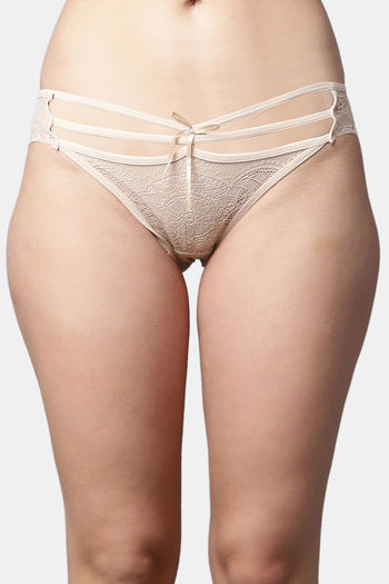 Buy PrettyCat Low Rise Half Coverage Bikini Panty - Beige